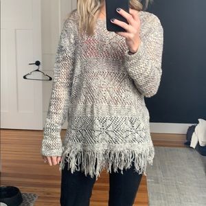 Grey see through cover up sweater